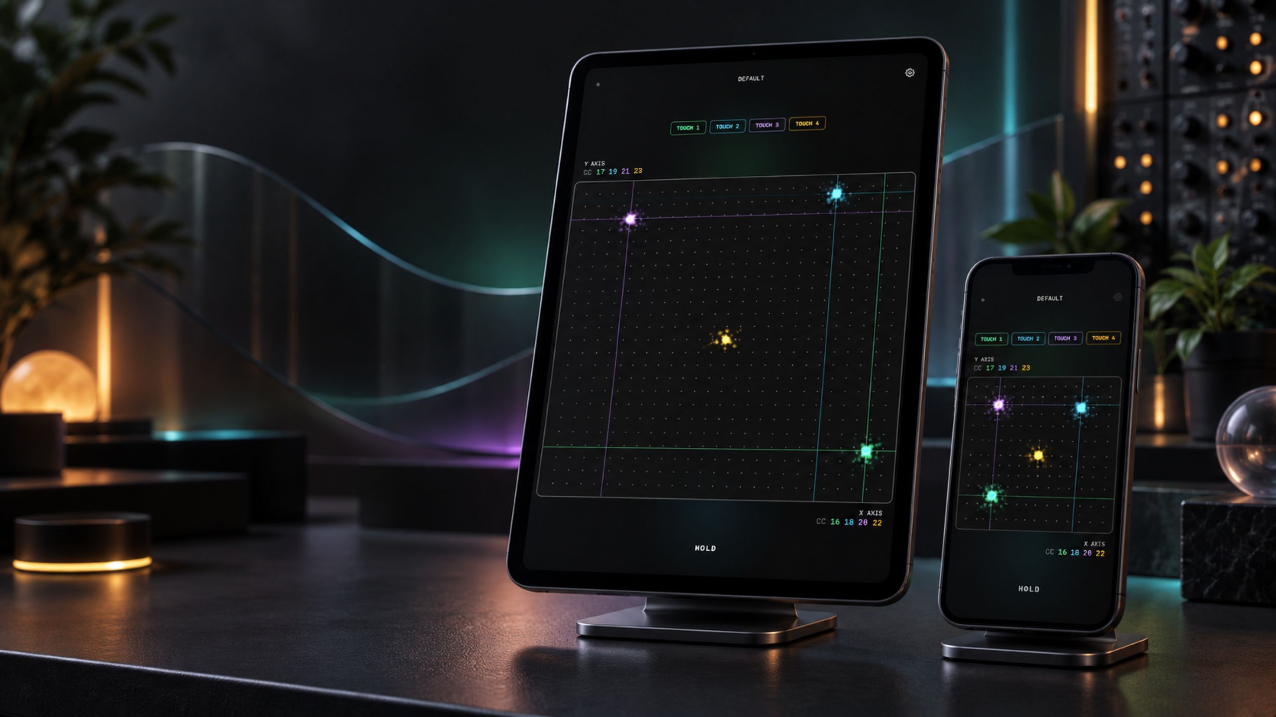 PadFX4 running on iPad and iPhone in a studio